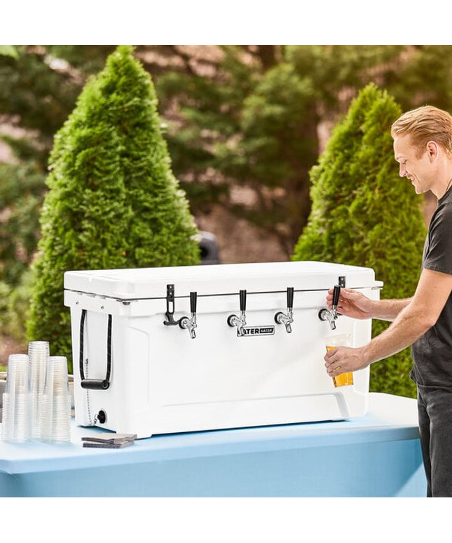 Thùng bia di động cách nhiệt CaterGator JB100WH4 trắng 4 vòi 100 lít với ống xoắn 30 m
