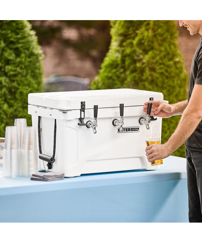 Thùng giữ lạnh ngoài trời CaterGator JB45WH3 trắng 3 vòi 44,5 lít thùng làm mát bia cách nhiệt với 21 m cuộn ống