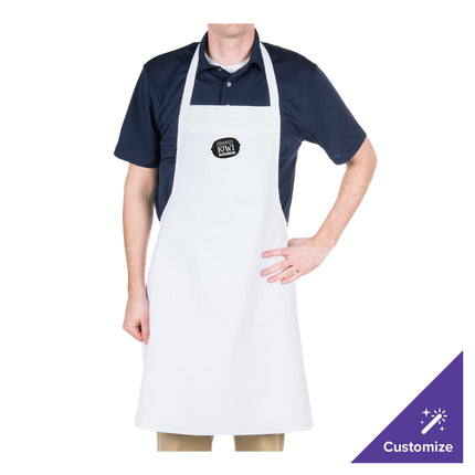 Tạp dề yếm dài vải poly-cotton tiết kiệm có thể tùy chỉnh Chef Revival trắng
