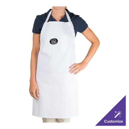 Tạp dề yếm dài điều chỉnh được vải poly-cotton có thể tùy chỉnh Chef Revival trắng