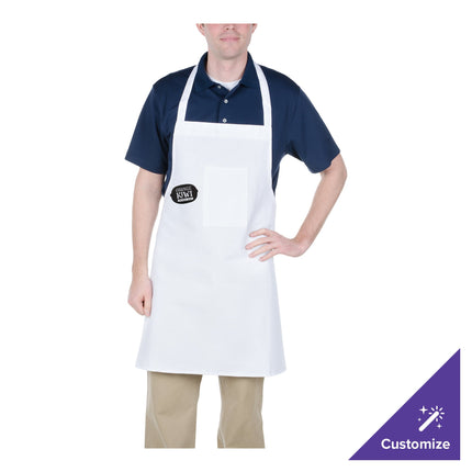 Tạp dề yếm bản rộng vải poly-cotton có thể tùy chỉnh Chef Revival trắng, 1 túi