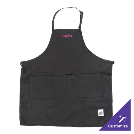 Tạp dề yếm dài vải poly-cotton có thể tùy chỉnh Chef Revival đen, 1 túi