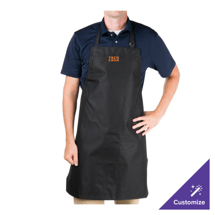 Tạp dề yếm polyester lót vinyl có thể tùy chỉnh Chef Revival đen