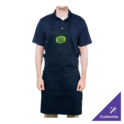 Tạp dề yếm dài vải poly-cotton có thể tùy chỉnh Chef Revival xanh navy, 1 túi