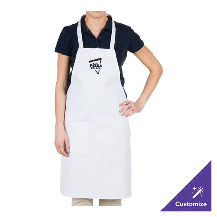 Tạp dề yếm dài vải poly-cotton có thể tùy chỉnh Chef Revival trắng, 1 túi