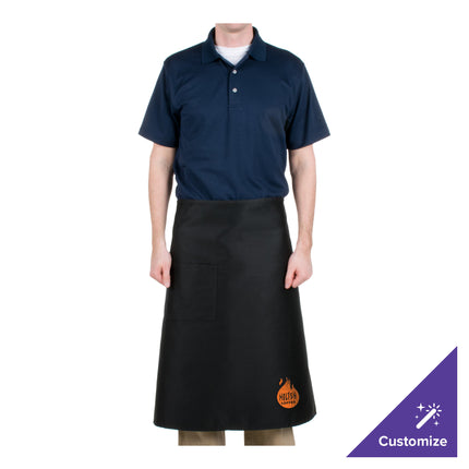 Tạp dề bistro vải poly-cotton có thể tùy chỉnh Chef Revival đen, 1 túi