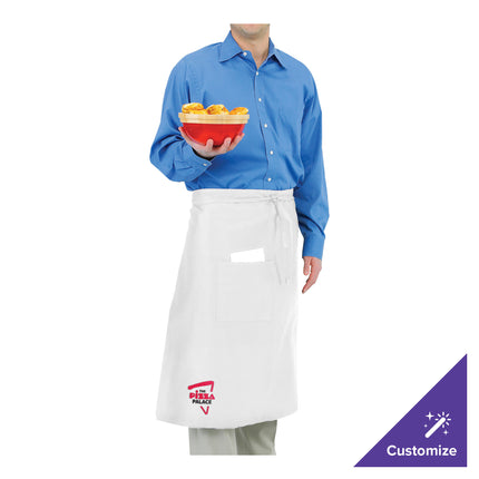 Tạp dề bistro dài vải poly-cotton có thể tùy chỉnh Chef Revival trắng, 1 túi