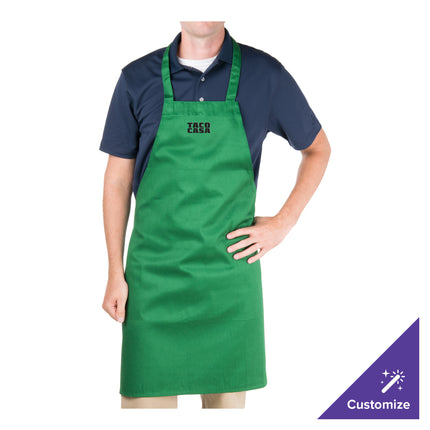 Tạp dề yếm vải poly-cotton có thể tùy chỉnh Chef Revival xanh lá