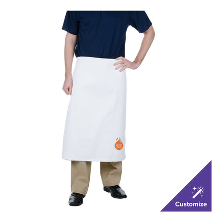 Tạp dề bistro 4 mặt vải poly-cotton có thể tùy chỉnh Chef Revival trắng