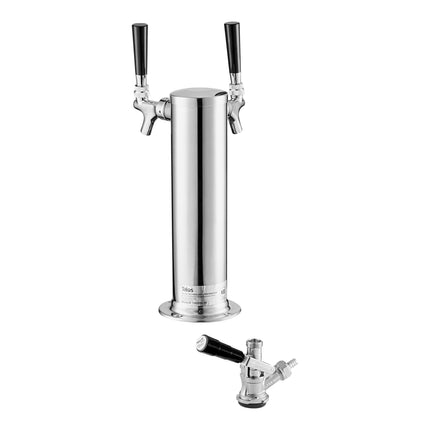 Bộ đầu nối keg và trụ vòi bia 2 vòi làm mát khí Avantco 178TOWER2KIT - cột 8 cm