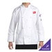Áo bếp tay dài unisex Chef Revival Silver J003 trắng in tùy chỉnh nút thắt vải - 2X