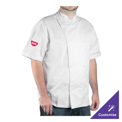 Áo bếp tay ngắn unisex Chef Revival Silver J005 trắng in tùy chỉnh - 2X