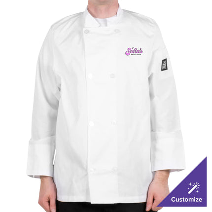 Áo đầu bếp tay dài Chef Revival Bronze Cool Crew J049 unisex trắng tùy chỉnh - M