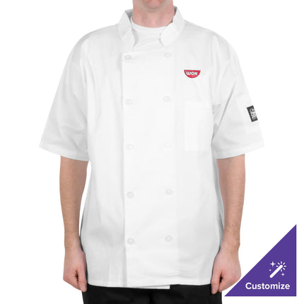 Áo bếp tay ngắn unisex có thể tùy chỉnh Chef Revival Bronze J105 màu trắng - 3XL
