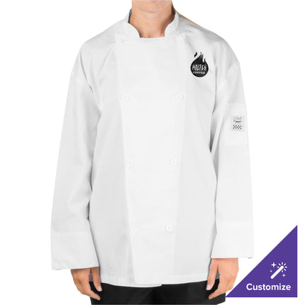 Áo bếp tay dài unisex Chef Revival Silver J200 trắng lưng lưới, tùy chỉnh - 2XL