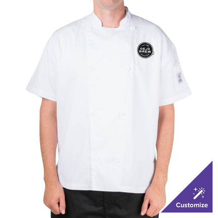 Áo bếp cộc tay lưng lưới Chef Revival Silver J205 màu trắng size L