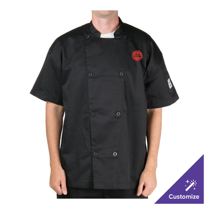 Áo bếp tay ngắn Chef Revival Silver J205 unisex đen, lưng lưới, size L