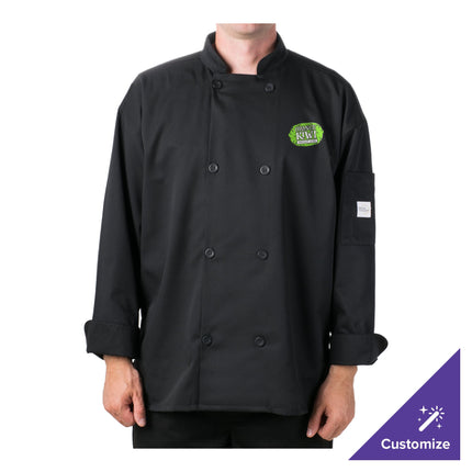 Áo bếp tay dài nhẹ Mercer Culinary Millennia Air M60017BK unisex màu đen lưng lưới toàn phần - 2XL