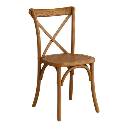 Ghế lưng chéo gỗ Lancaster Table & Seating Vineyard màu nâu vang