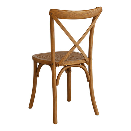 Ghế lưng chéo gỗ Lancaster Table & Seating Vineyard màu nâu vang