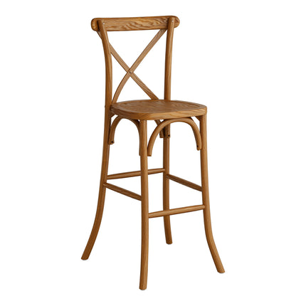 Ghế bar lưng chéo gỗ Lancaster Table & Seating Vineyard nâu barrel
