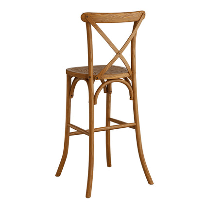 Ghế bar lưng chéo gỗ Lancaster Table & Seating Vineyard nâu barrel