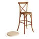 Ghế bar Lancaster Table & Seating Vineyard gỗ nâu lưng chéo kèm đệm vải lanh nâu vàng 5 cm