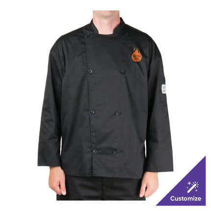 Áo bếp unisex tay dài tùy chỉnh lưng lưới màu đen Chef Revival Silver J200 - 2X