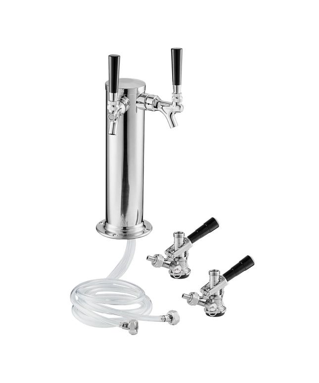 Bộ đầu nối keg và trụ vòi bia 2 vòi làm mát khí Avantco 178TOWER2KIT - cột 8 cm