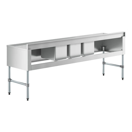 Bồn rửa dưới quầy bar 3 ngăn kèm hai mặt để ráo 64 cm Regency 213 x 53 cm