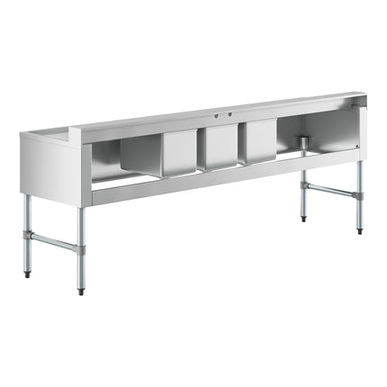 Bồn rửa dưới quầy bar 3 chậu Regency 213 x 48 cm với hai bàn ráo nước 64 cm