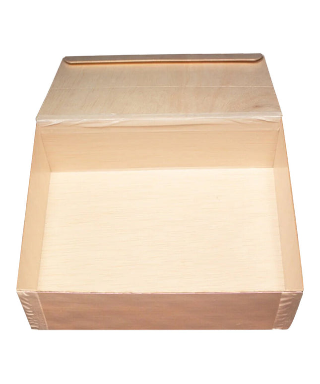 Hộp catering gỗ balsa gấp gọn VerTerra 28 x 20 x 8 cm có nắp liền - Thùng 100 cái