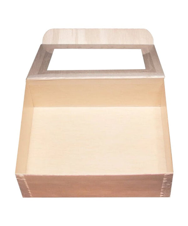Hộp bánh VerTerra 20,3 cm x 15,2 cm Medium Collapsible Balsa gỗ Catering hộp Attached Window nắp - Thùng 50 cái