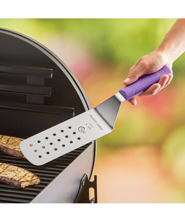 Xẻng lật đục lỗ Mercer Culinary Millennia M18710PU, tay cầm tím chống dị ứng 20 x 8 cm