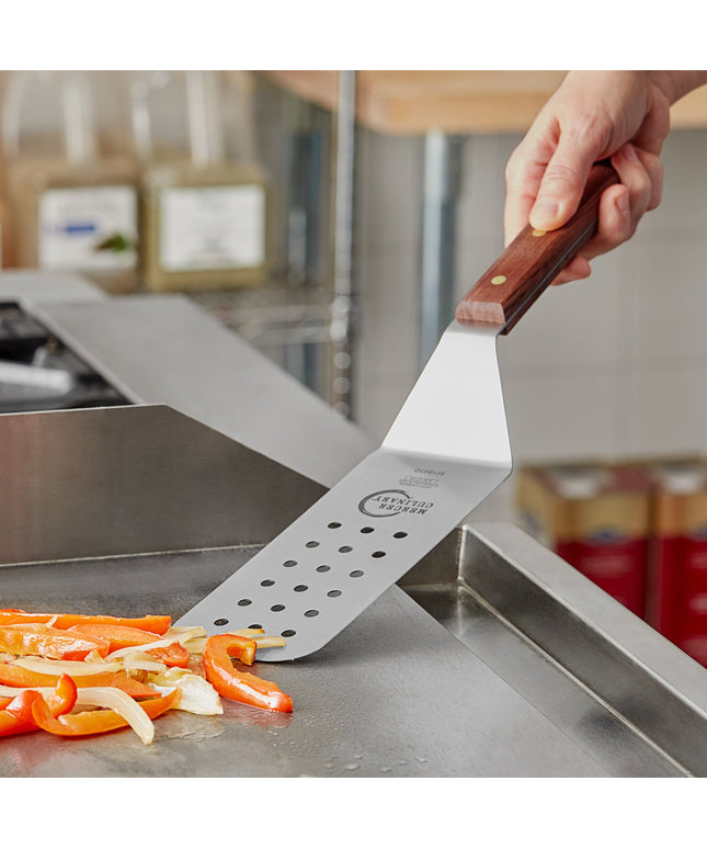 Xẻng lật đục lỗ Mercer Culinary Praxis M18410, tay cầm gỗ hồng mộc 20 x 8 cm