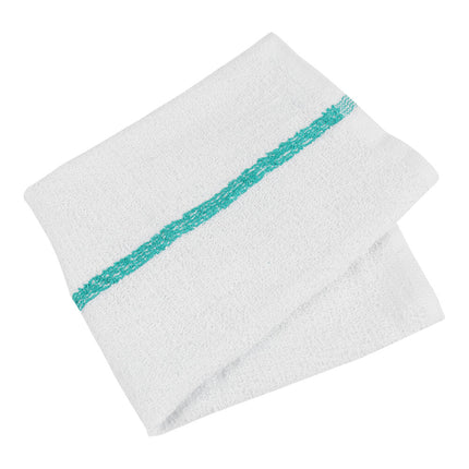 Khăn bar cotton sọc màu xanh lá trắng Hospeco 850 g 48,3 x 40,6 cm - Thùng 60 cái