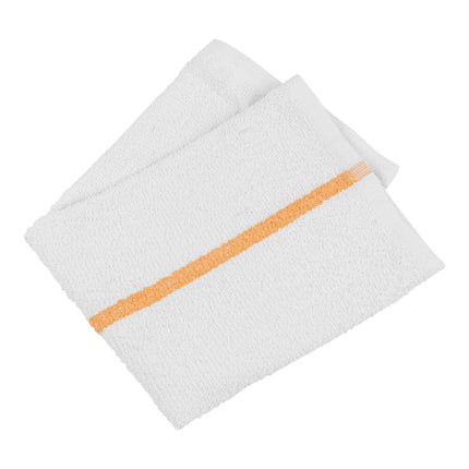 Khăn bar cotton sọc màu vàng đồng trắng Hospeco 850 g 48,3 x 40,6 cm - Thùng 60 cái