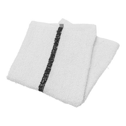 Khăn bar cotton sọc màu đen trắng Hospeco 850 g 48,3 x 40,6 cm - Thùng 60 cái