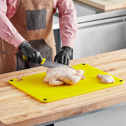 Thớt nhựa PP vàng có núm chống trượt, móc treo và thước đo Choice 61 x 46 x 1,3 cm