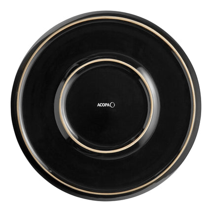 Đĩa pizza gốm stoneware đen Acopa 33 cm - Thùng 6 cái