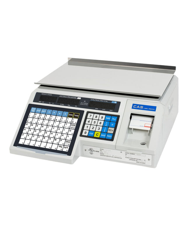 Cân điện tử tính giá CAS LP-1000N 13,6 kg có máy in tem nhãn