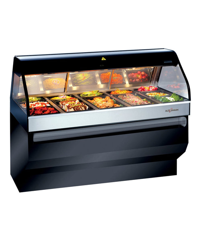 Tủ trưng bày giữ nóng Alto-Shaam ED3SYS-72 màu đen 184 cm chân cố định - 240V