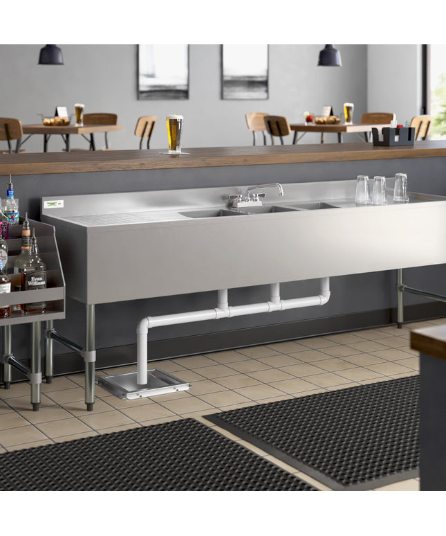 Bồn rửa dưới quầy bar 3 ngăn kèm hai mặt để ráo 64 cm Regency 213 x 53 cm