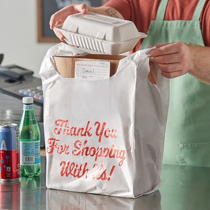 Túi nhựa quai áo in chữ 'Thank You' màu trắng Choice cỡ tiêu chuẩn 1/6 - Thùng 600 cái