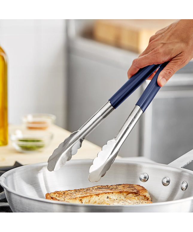 Kẹp gắp thép không gỉ đầu sò tay cầm bọc xanh Fourté 30 cm