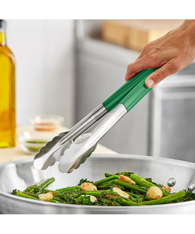 Kẹp gắp răng cưa thép không gỉ Fourté 30 cm tay cầm phủ xanh lá