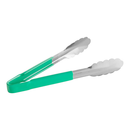 Kẹp gắp thép không gỉ răng cưa Fourté 24,1 cm tay cầm bọc xanh lá