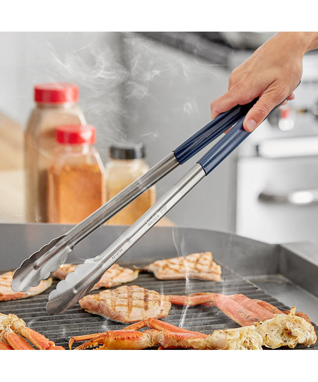 Kẹp gắp inox tay cầm bọc vỏ sò Fourté 41 cm - Màu xanh dương