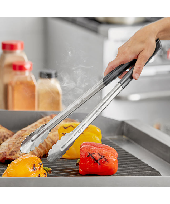Kẹp phục vụ Fourté 41 cm thép không gỉ tay cầm phủ đen mép sò điệp