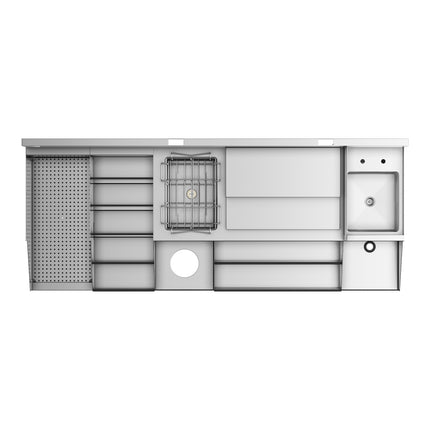 Trạm pha chế gầm quầy bar Regency Spec Line 182,9 cm inox Combination Cocktail trạm rượu trưng bày giá và Drainboard